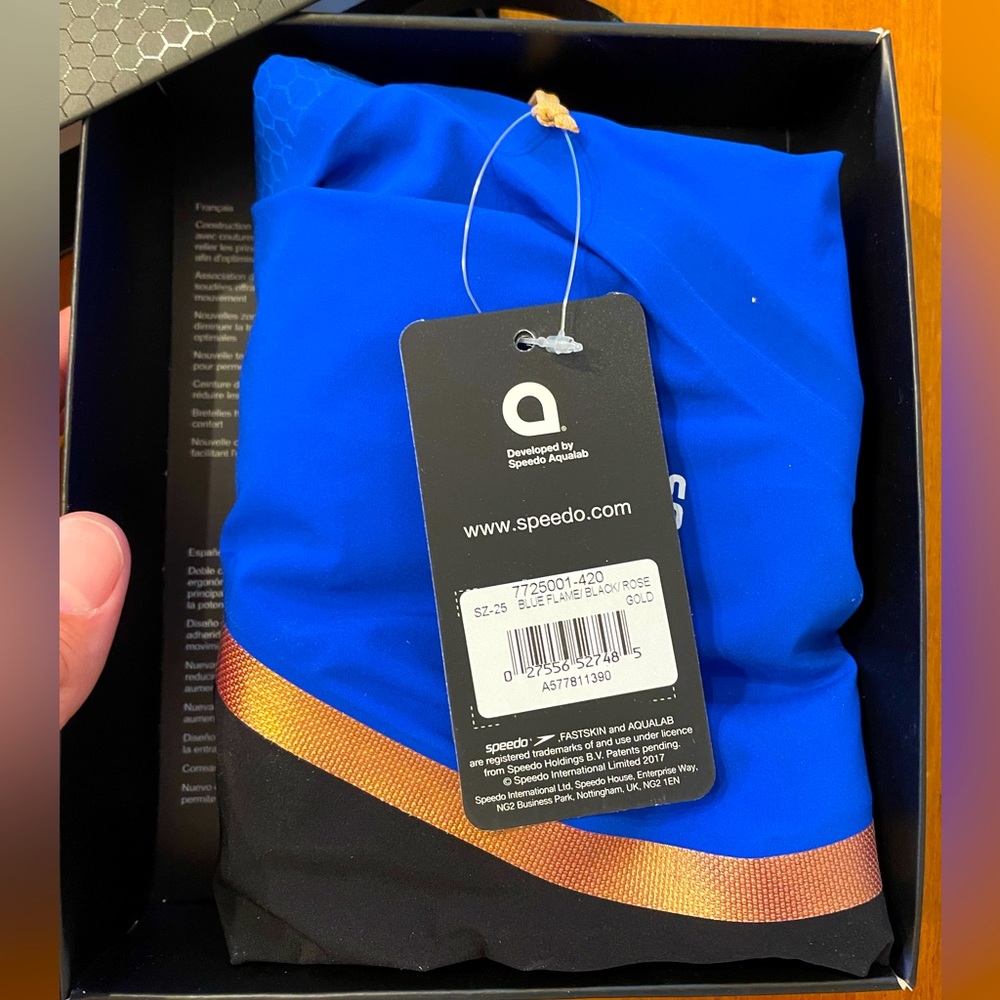 Speedo Pure Intent Tech Suit - Size 25, Blue - NEW WITH TAGS AND BOX